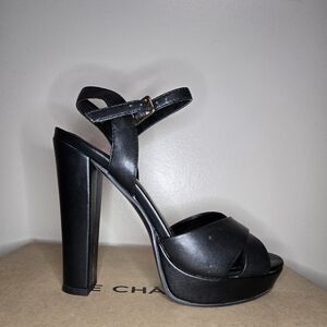 Le Chateau - Black Genuine Leather Platform Heels
